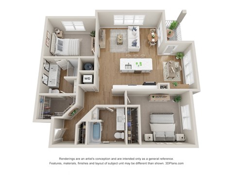 bedroom floor plan at the approach at summit park apartments in hendersonville, nc
